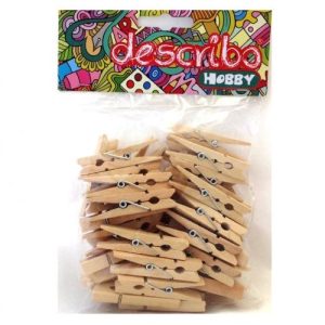 Μανταλάκια Ξύλινα Describo Καφέ 48x7mm 40 Τεμάχια